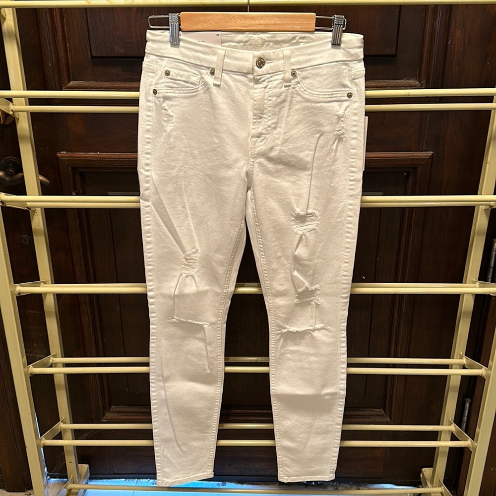 Seven for all mankind white skinny jeans women size 28